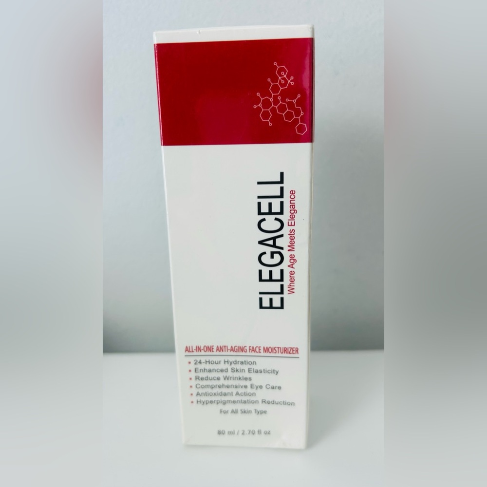 ELEGACELL All In One Anti Aging Face Moisturizer 2.70 fl oz New Sealed Exp 10/27